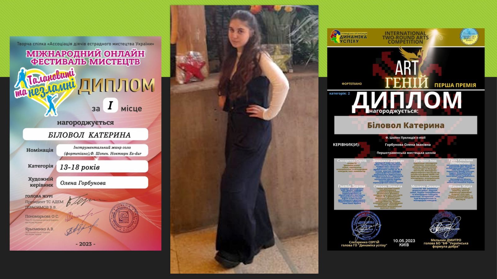 Детальніше про статтю Катерина Біловол, юна музикантка із Дмитрівки, підкорює світ