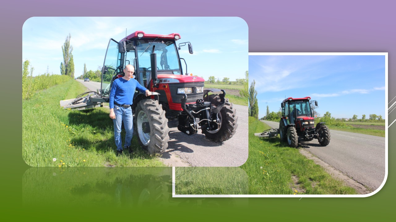 Ви зараз переглядаєте Нещодавно придбаний трактор розпочав покіс трави на території громади