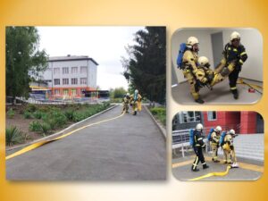Детальніше про статтю Пожежники-рятувальники провели об’єктове тренування у Петропавлівському ліцеї №2